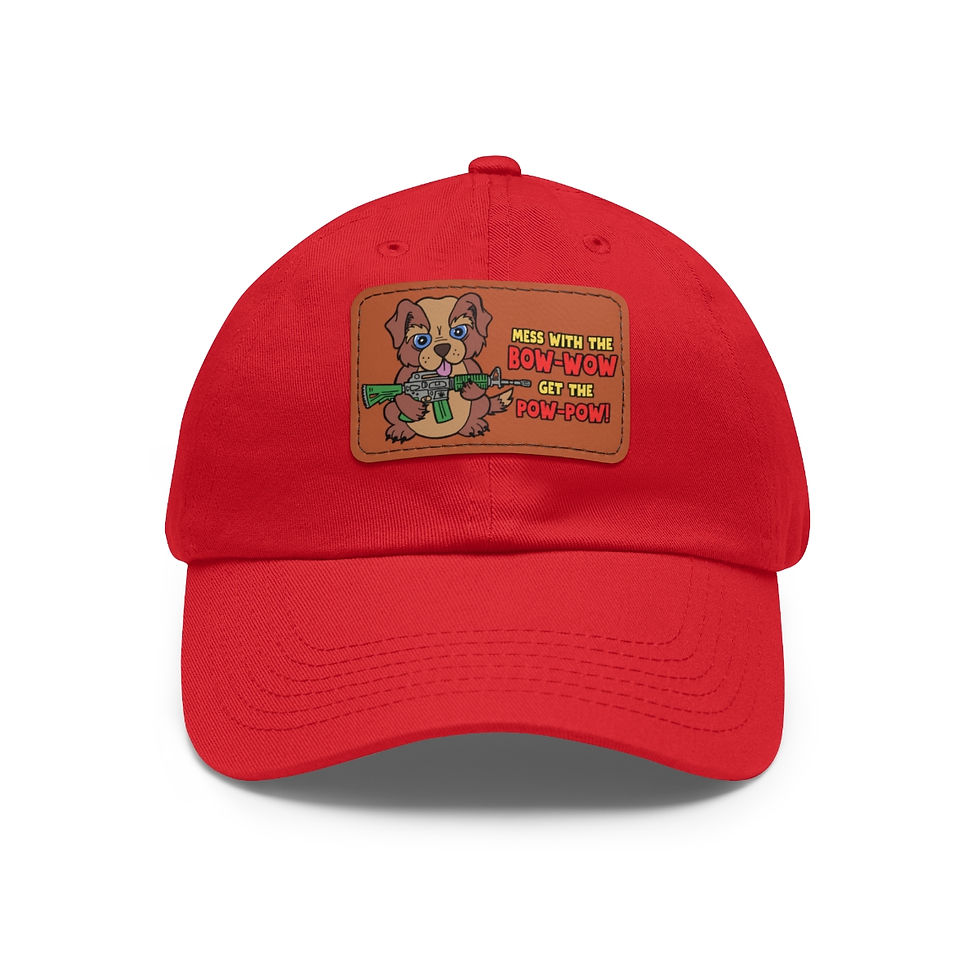 Thumbnail: Bow-Wow/Pow-Pow! Dad Hat with Leather Patch (Rectangle)