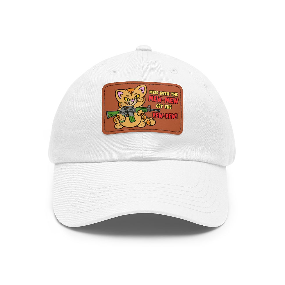 Thumbnail: Mew-Mew/Pew-Pew! Dad Hat with Leather Patch (Rectangle)