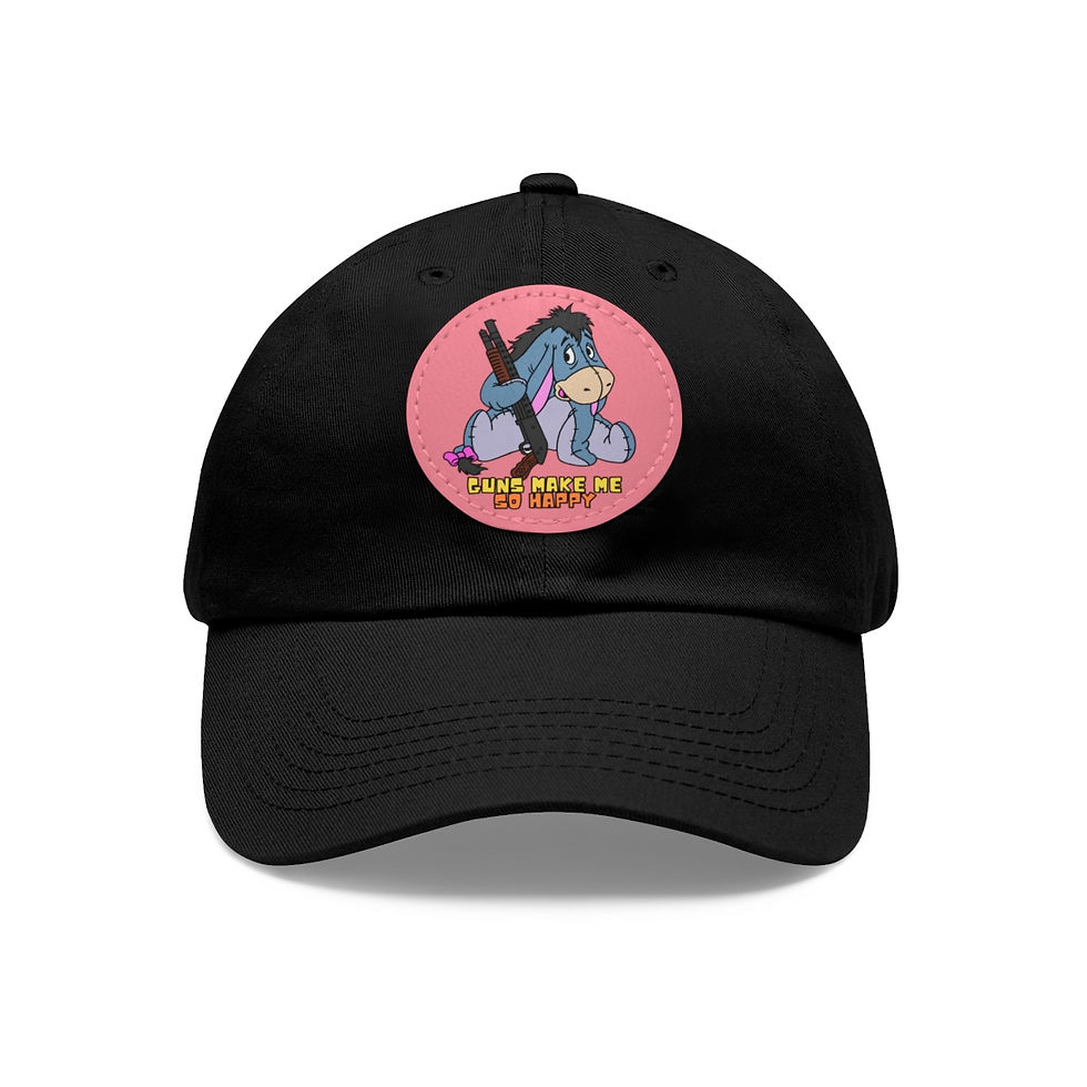 Thumbnail: Happy Eeyore! Dad Hat with Leather Patch (Round)