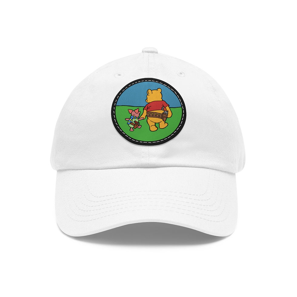 Thumbnail: Pew & Piglet! Dad Hat with Leather Patch (Round)