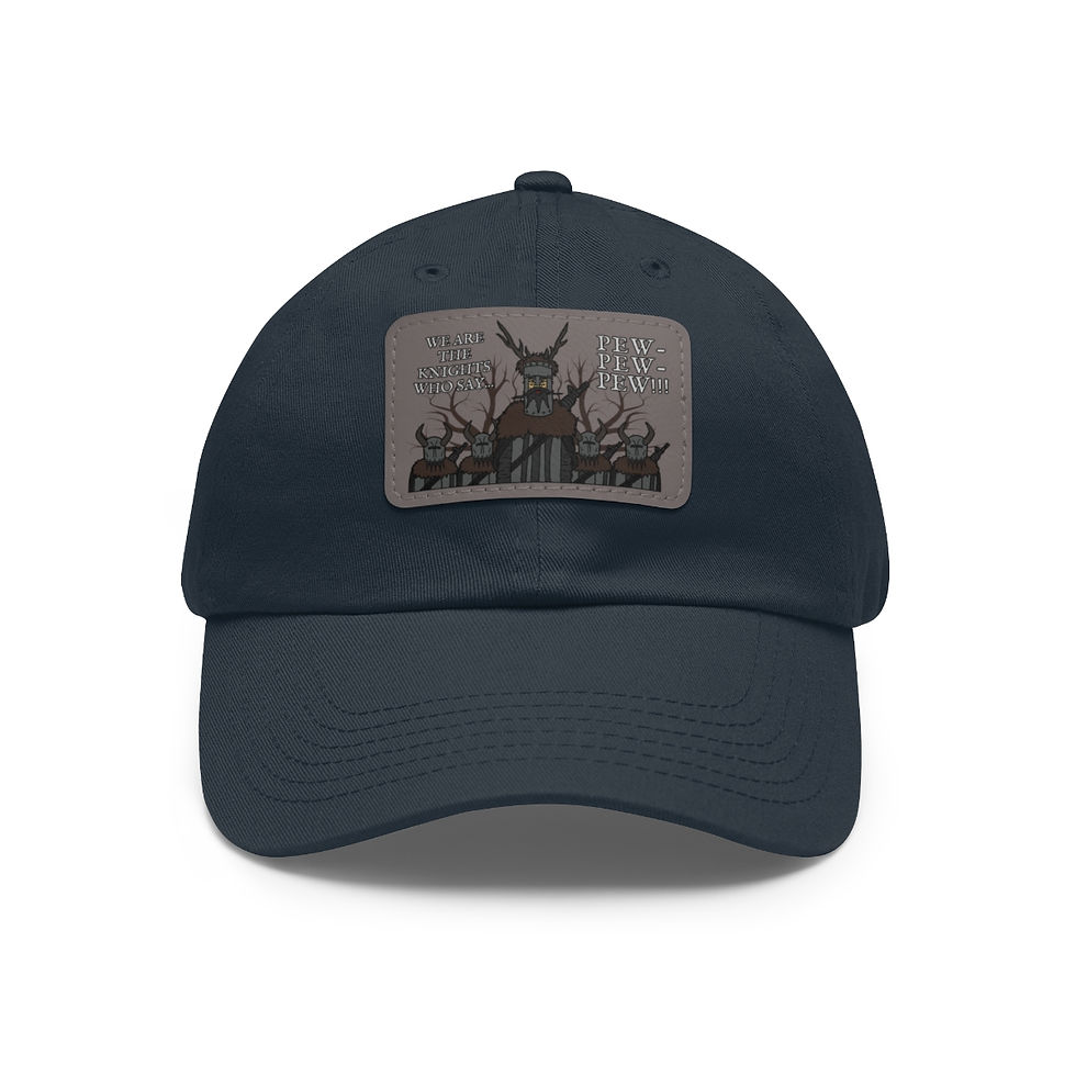 Thumbnail: Knights of Pew! Dad Hat with Leather Patch (Rectangle)