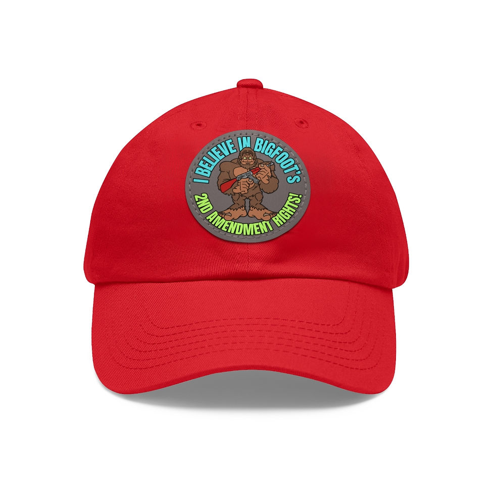 Thumbnail: I Believe! Dad Hat with Leather Patch (Round)
