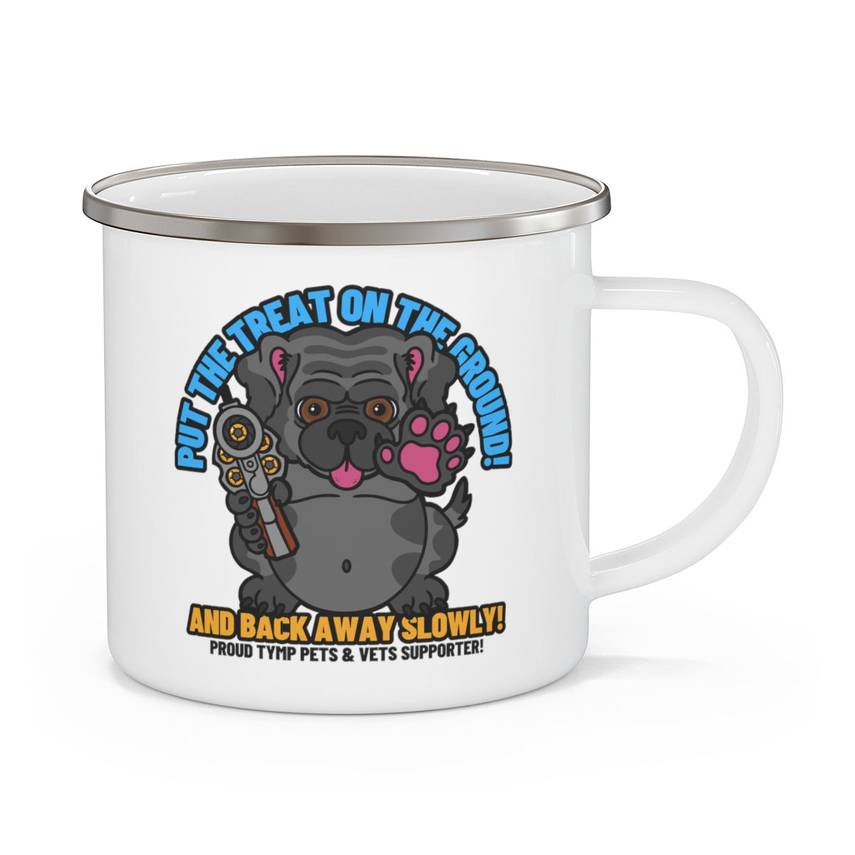 Drop the Treat! Enamel Camping Mug
