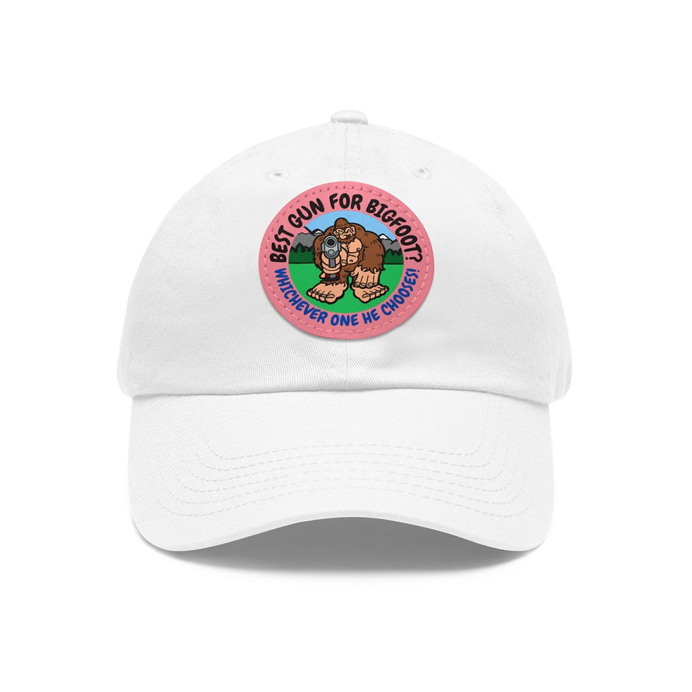 Thumbnail: Best Gun for Bigfoot? Dad Hat with Leather Patch (Round)