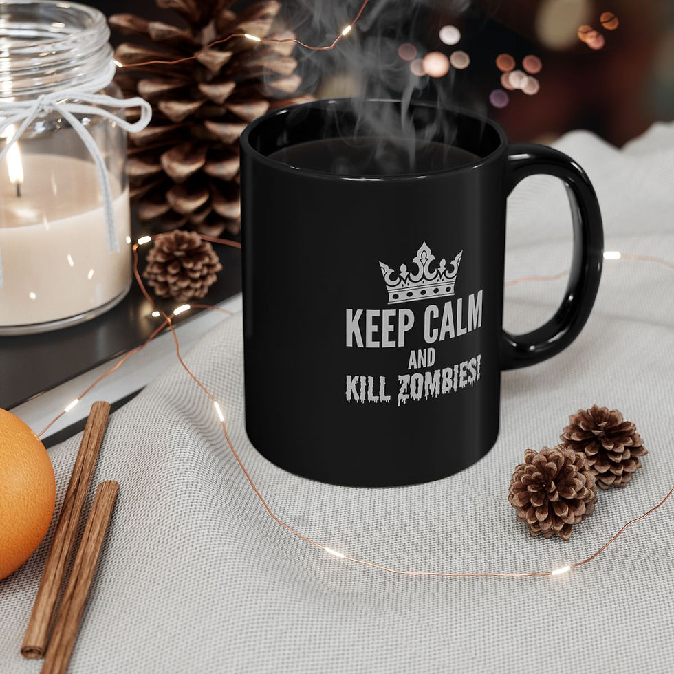 Thumbnail: Keep Calm/Kill Zombies! Black Mug (11oz, 15oz)