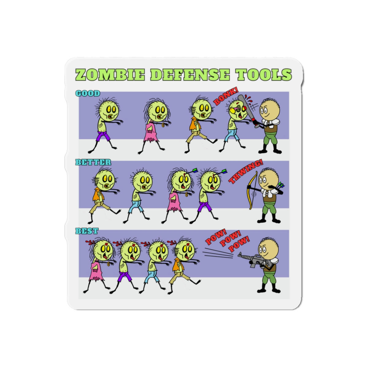 Zombie defense Tools Die-Cut Magnets