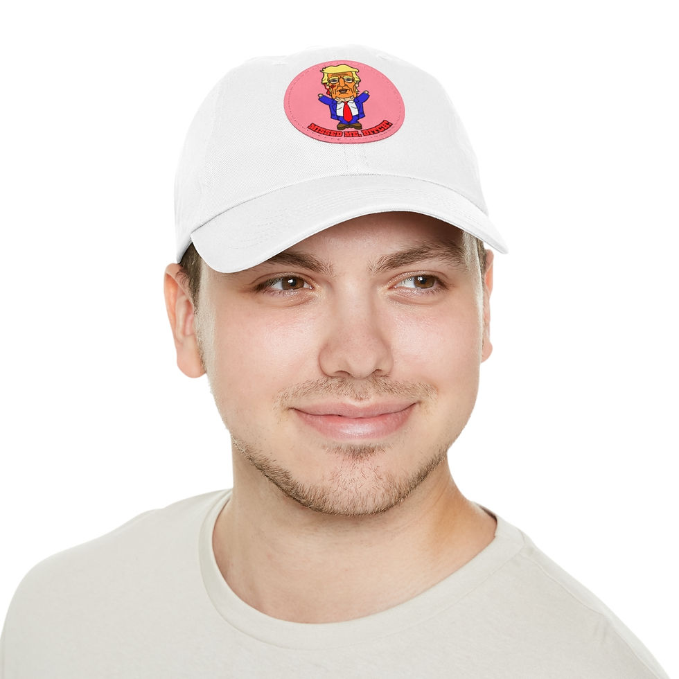 Thumbnail: Missed me, Bitch! Dad Hat with Leather Patch (Round)