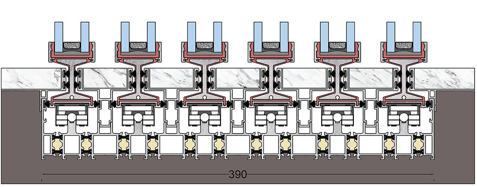 6 ray cửa trượt Aluman