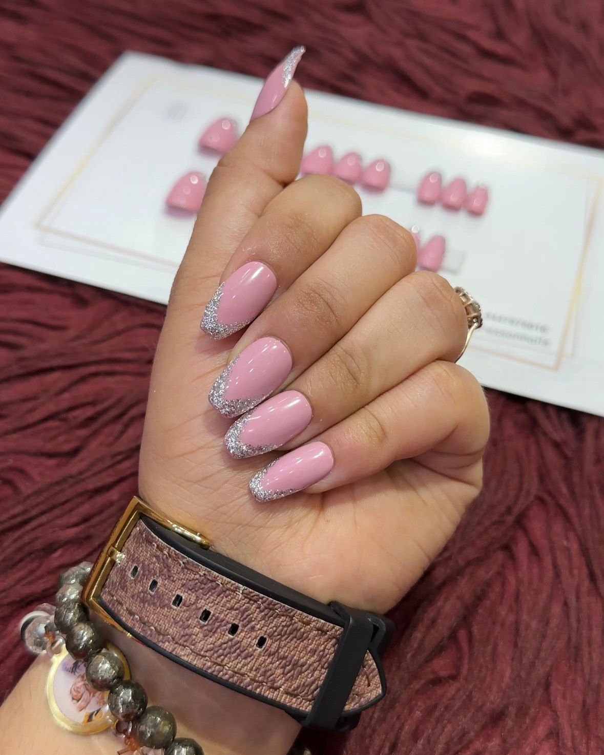 Rosé Flicker – Short Coffin | Set of 20 Nails