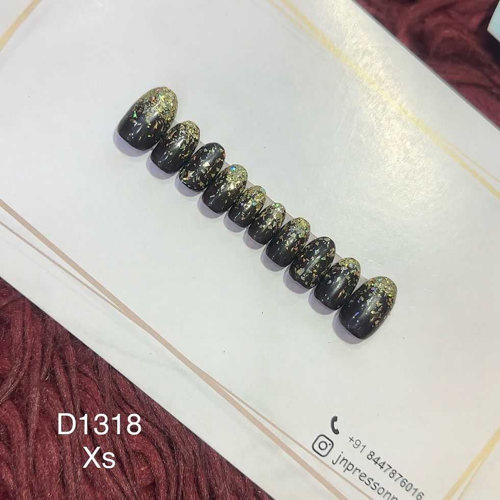 Midnight Spark – XS Round | Set of 10 or 12 Nails