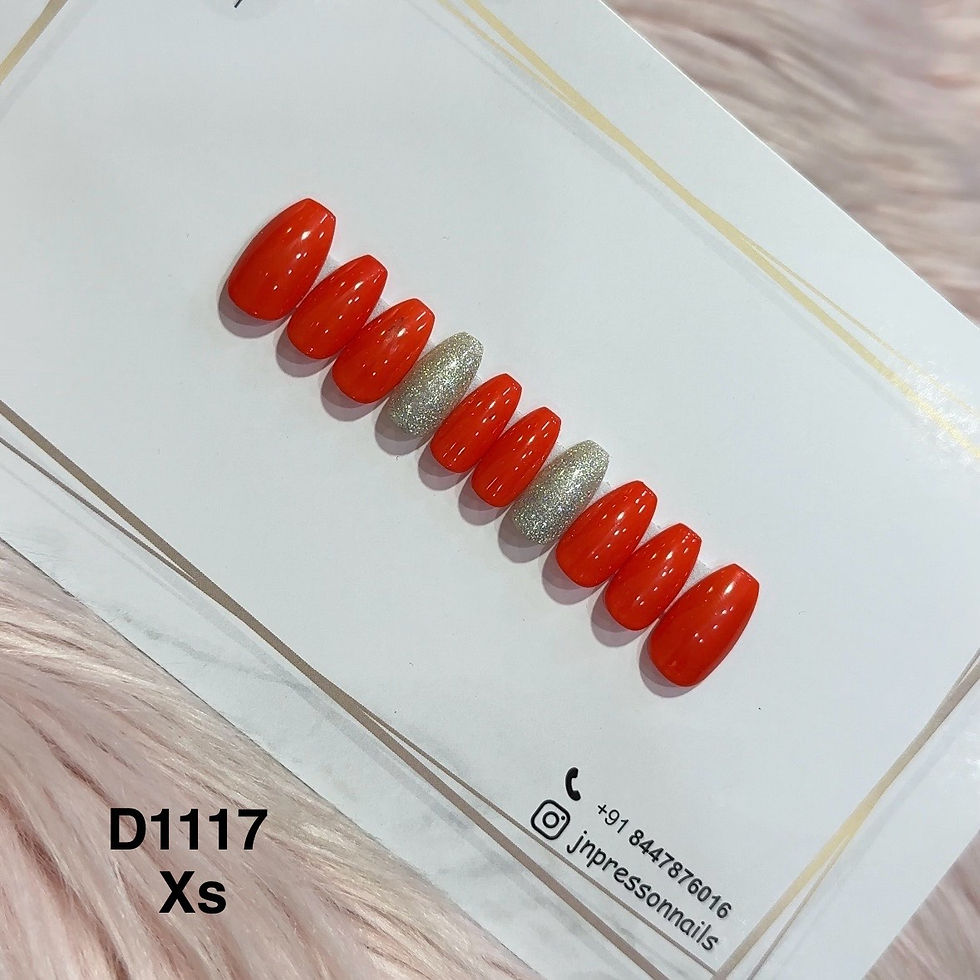 Scarlet Spark – XS Coffin | Set of 10 or 12 Nails