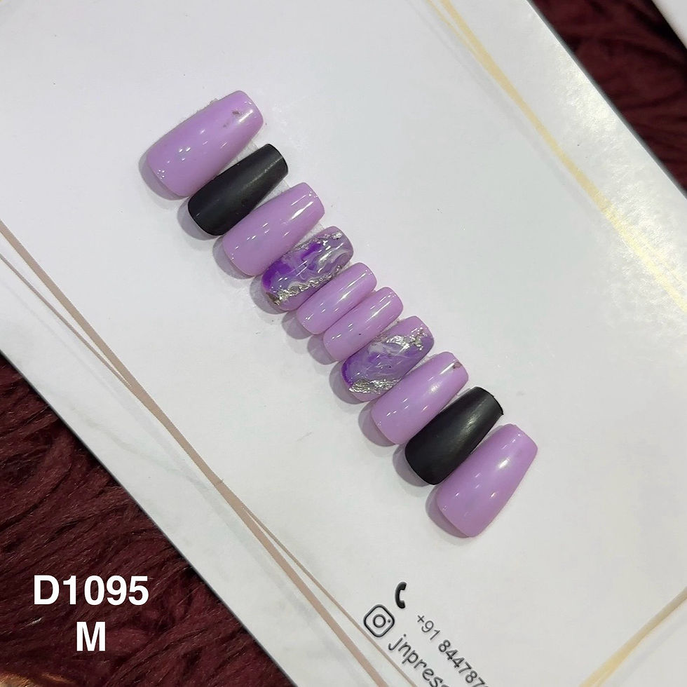 Twilight Bloom – M Medium Square | Set of 10 or 12 Nails