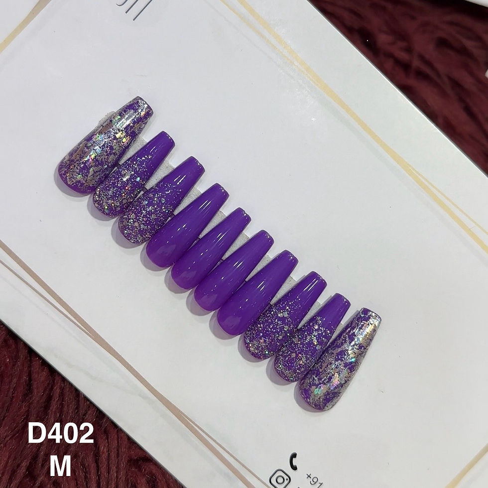 Amethyst Allure – M Long Coffin | Set of 10 or 12 Nails