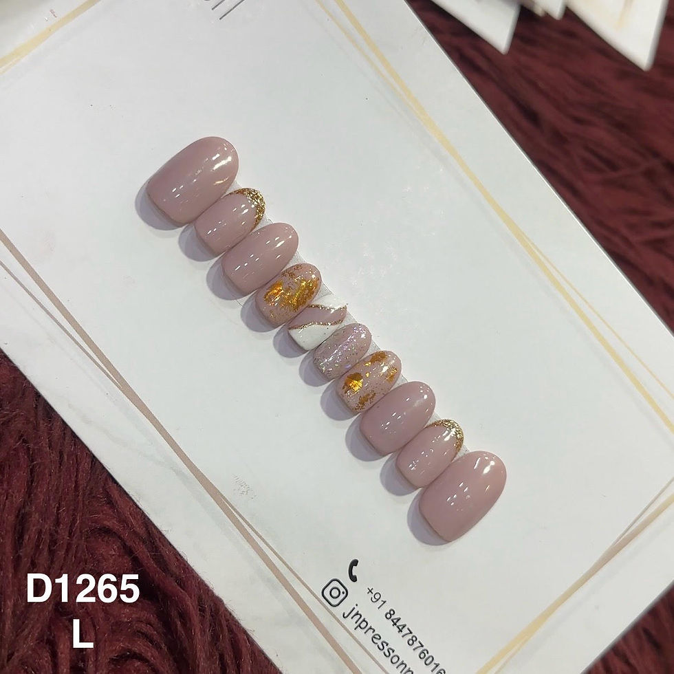 Golden Sand – L Short Round | Set of 10 or 12 Nails