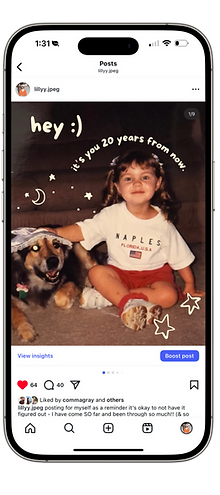 illustrated social media post