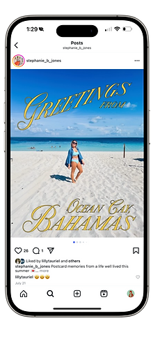 social media travel postcards