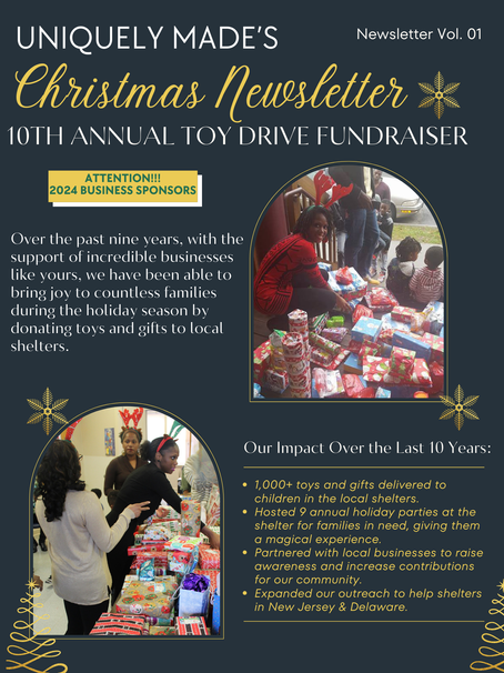 2024 Holiday Newsletter "Business Sponsors" Toy Drive 