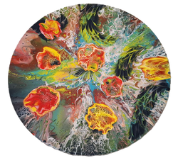 Acrylic pouring floral abstract art