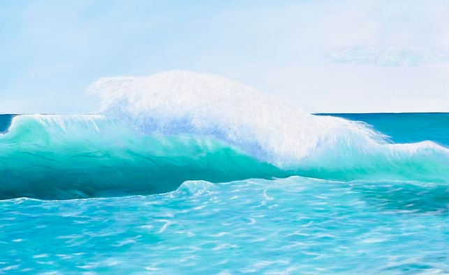 Fine Art Oil Painting Ocean wave New Zealand