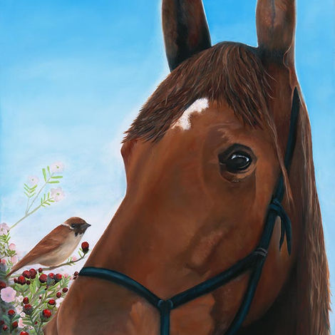 Horse portrait fine art oil painting