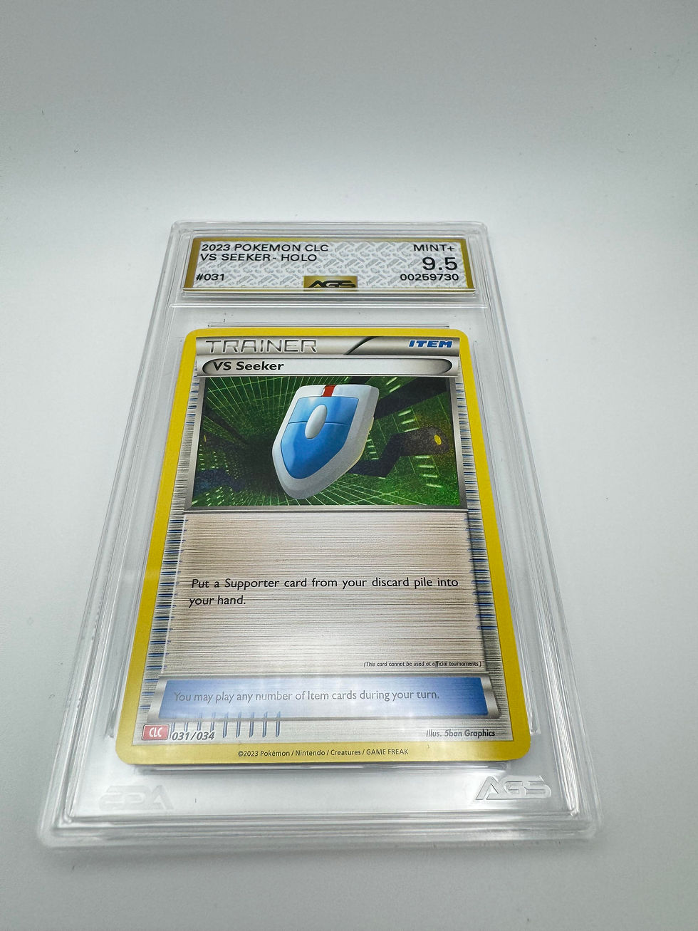 Thumbnail: Graded AGS 9.5 VS Seeker 2023 Classic 031 CLC Holographic Pokemon Card