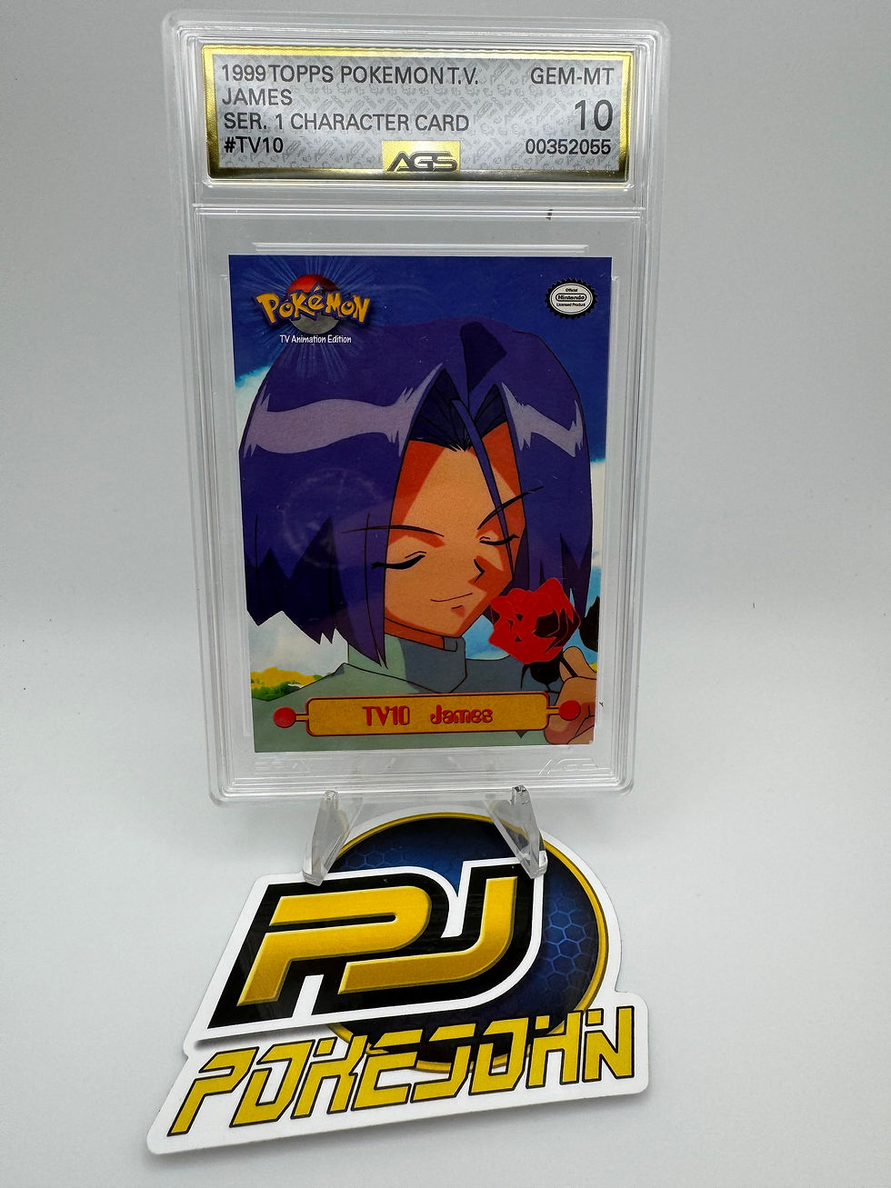 Thumbnail: Graded AGS 10 James Series 1 1999 TOPPS TV10 Pokemon Card