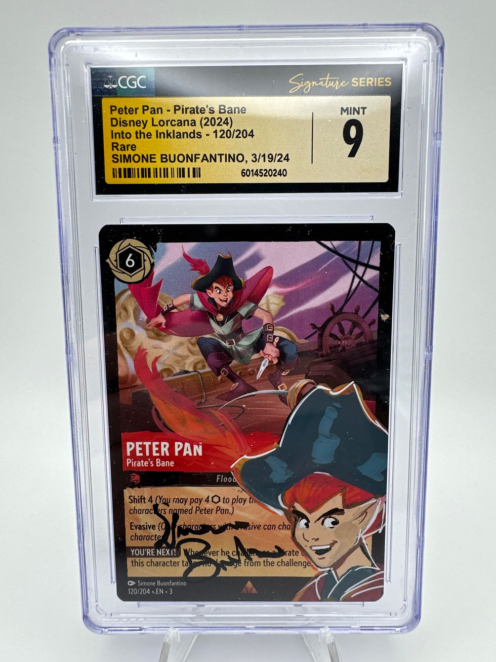 Thumbnail: Graded CGC 9 Peter Pan - Pirate's Bane 2024 Disney Lorcana - Into the Inklands