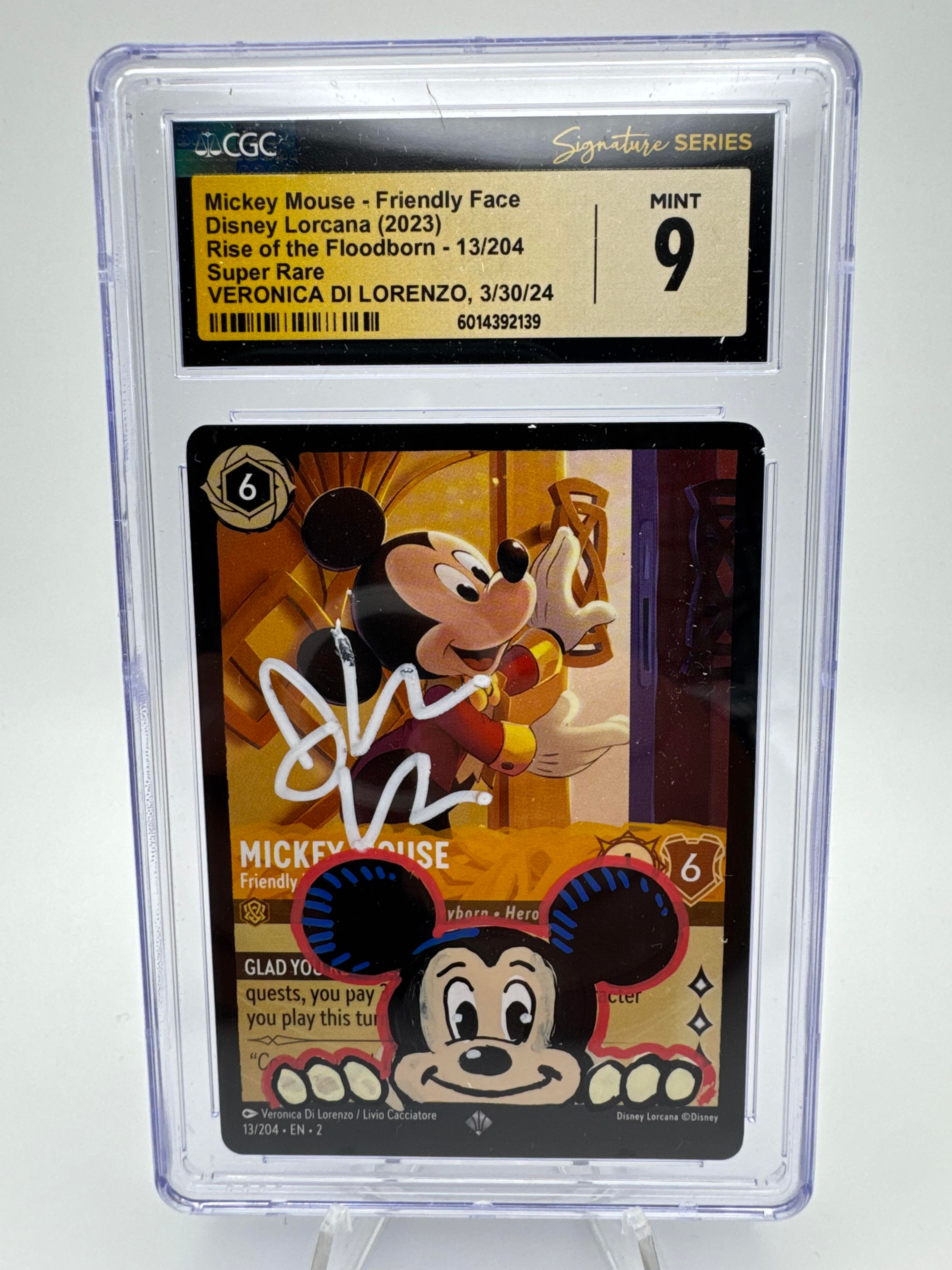 Graded CGC 9 Mickey Mouse - Friendly Face 2023 Disney Lorcana - Rise of the