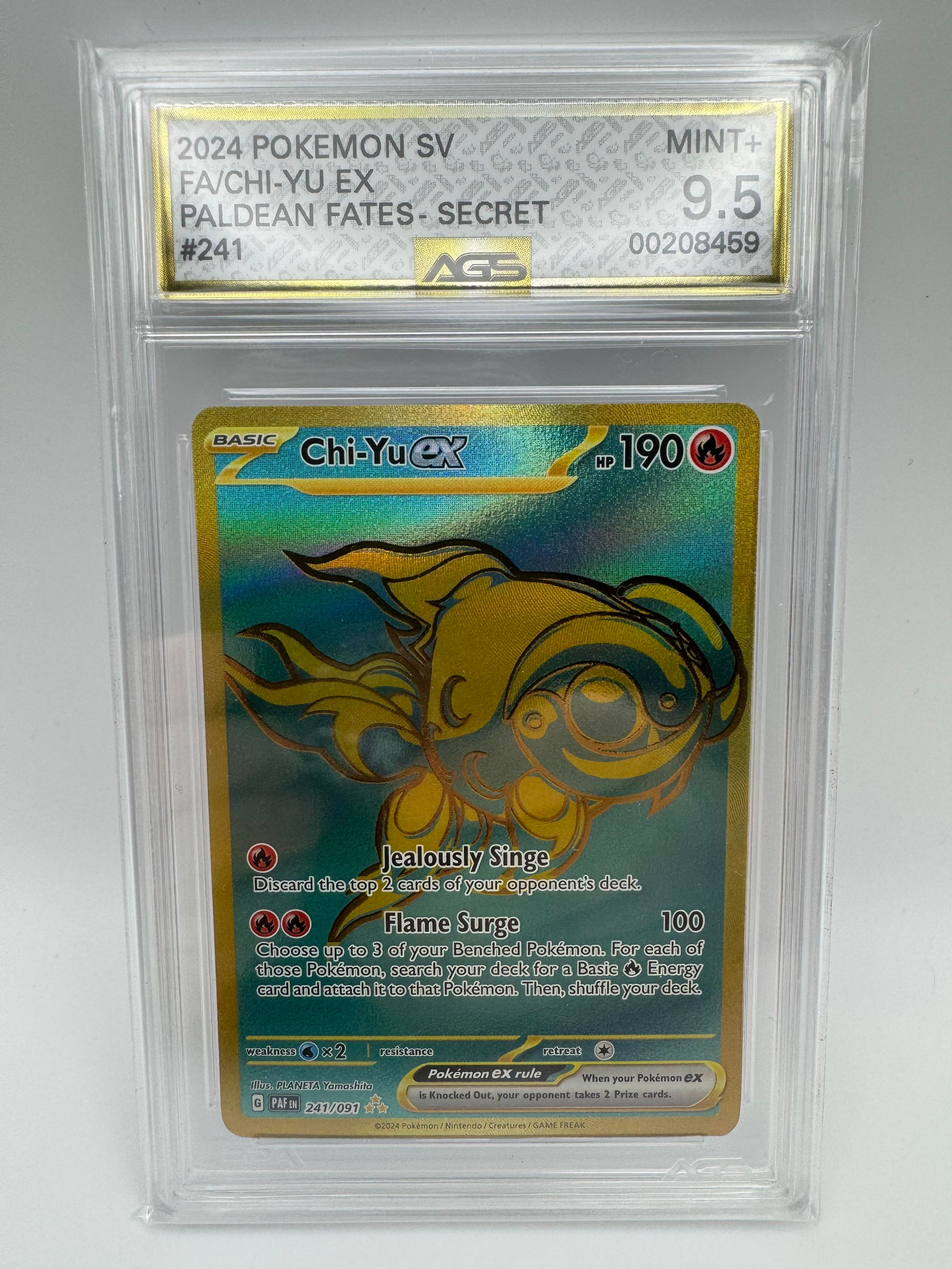 Graded AGS 9.5 Chi-Yu 2024 Paldean Fates #241 Holographic Pokemon Card