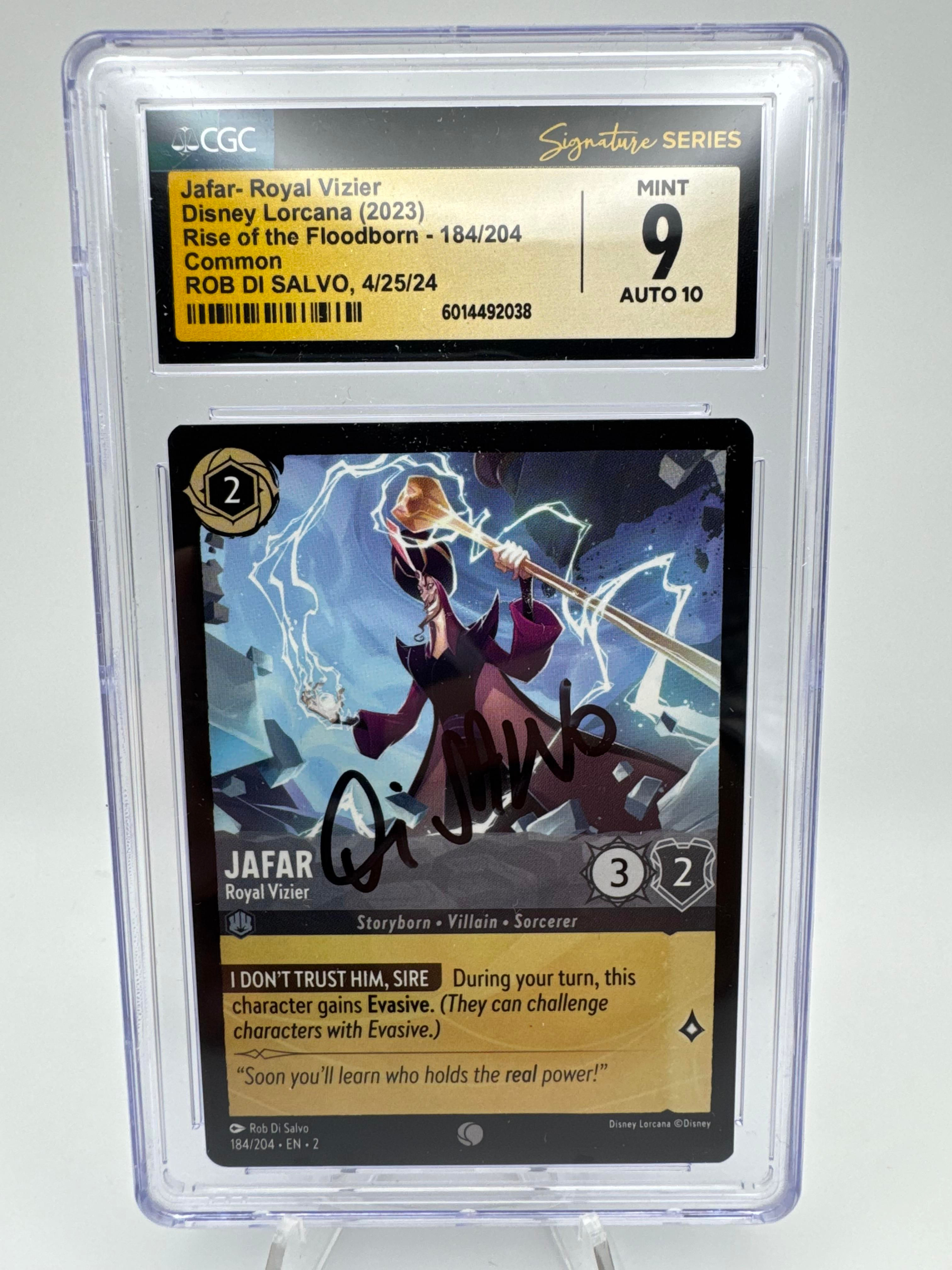 Graded CGC 9 (Auto 10) Jafar - Royal Vizier 2023 Disney Lorcana - Rise of the