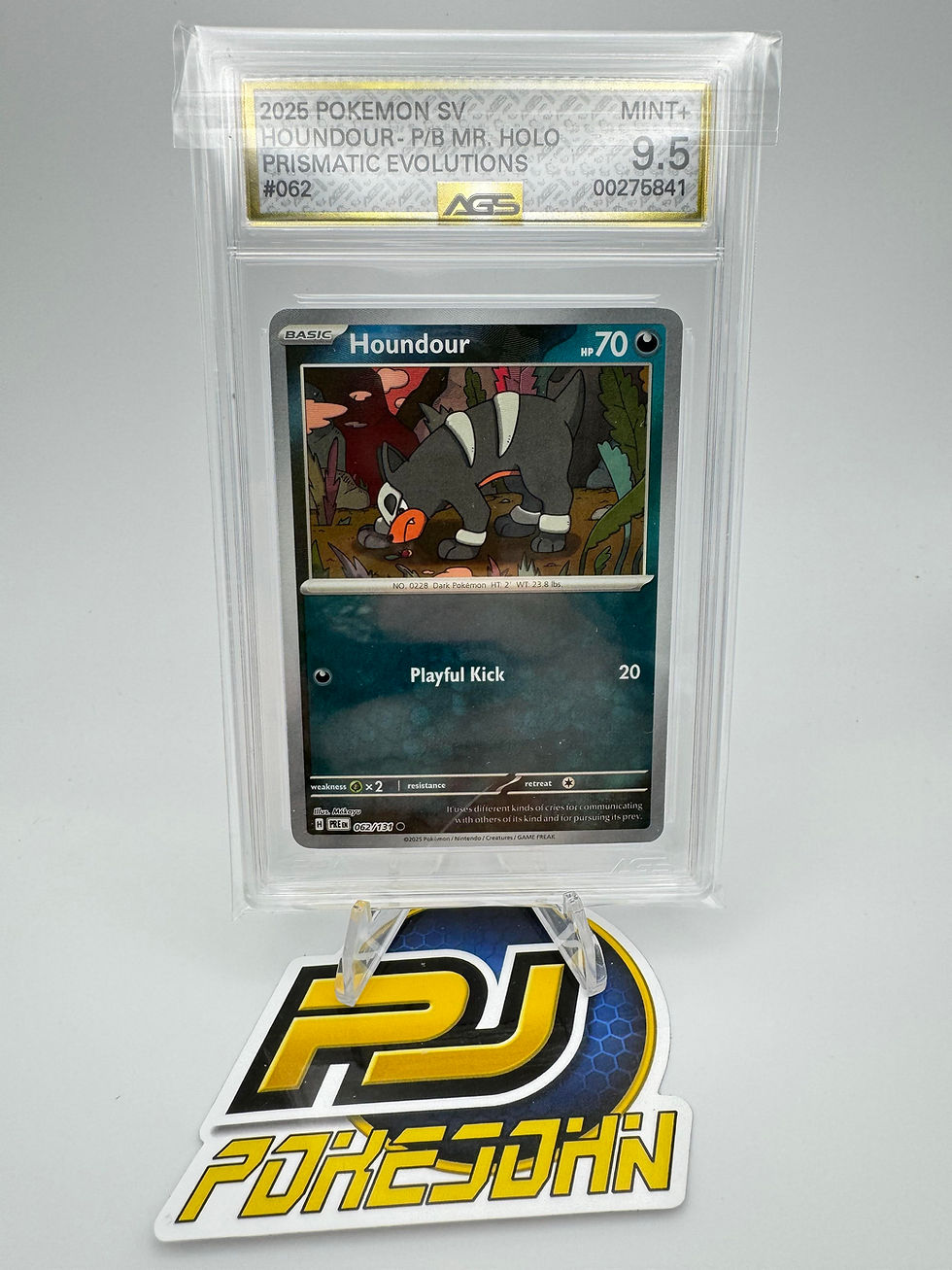 Thumbnail: Graded AGS 9.5 Houndour POKEBALL 2025 Prismatic Evolutions 062 Holographic