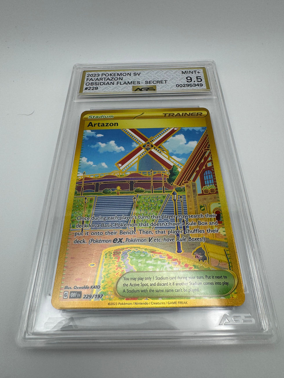Thumbnail: Graded AGS 9.5 Artazon 2023 Obsidian Flames 229 Holographic Pokemon Card