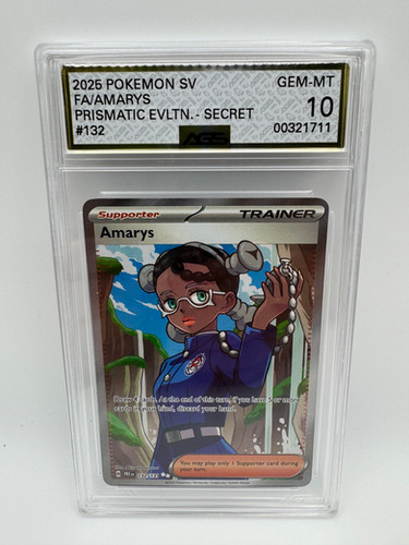 amarys pokemon card Elite Four Member Supporter Artist Graded AGS 10 Amarys 2025