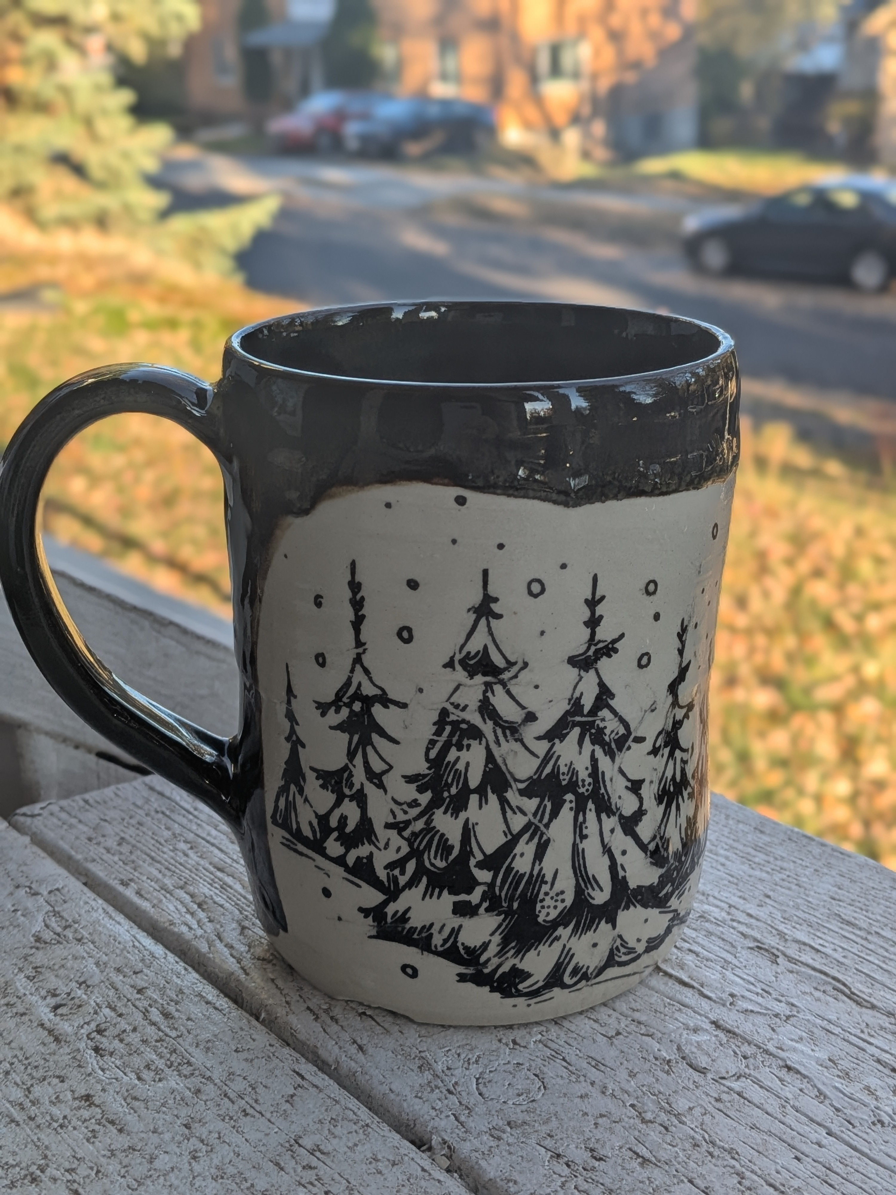 Winter Forest Mug — Snowy Pine