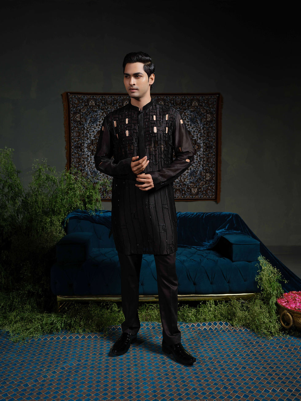 Thumbnail: Black Bold Kurta Set