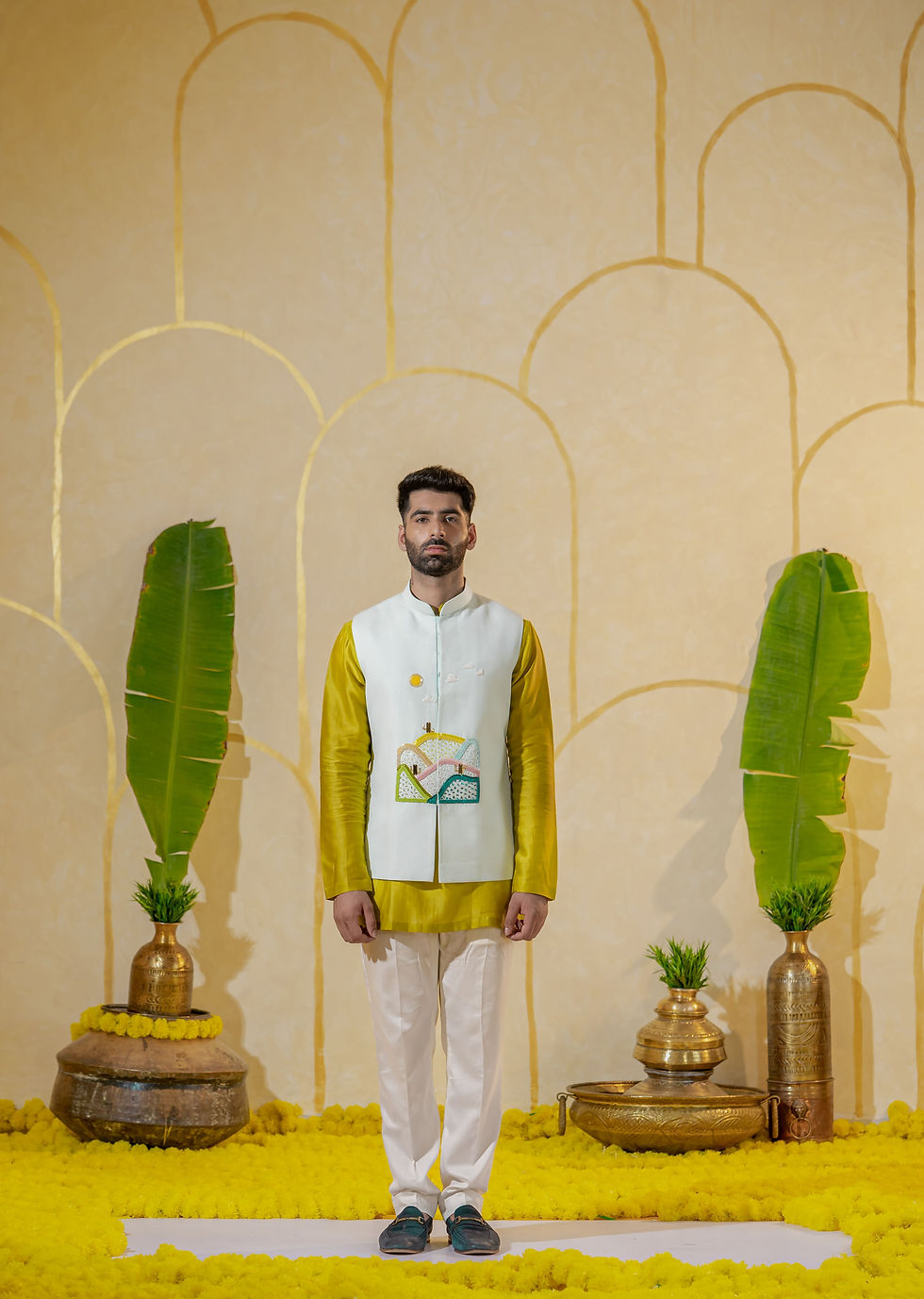 Thumbnail: Green Pleat Kurta Set