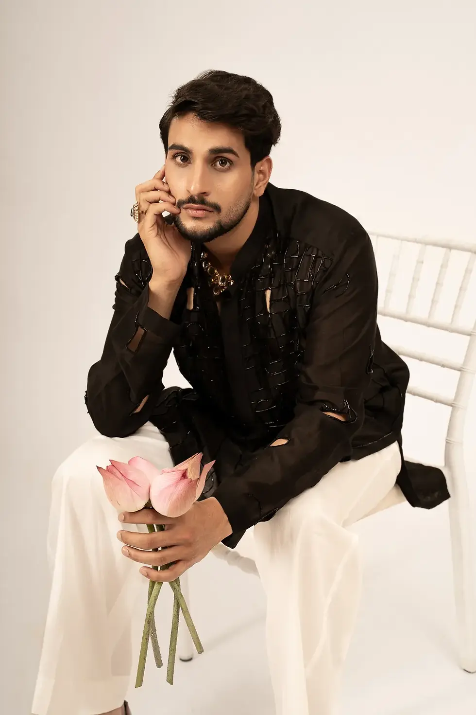 Thumbnail: Midnight Royale Cutwork Kurta Set