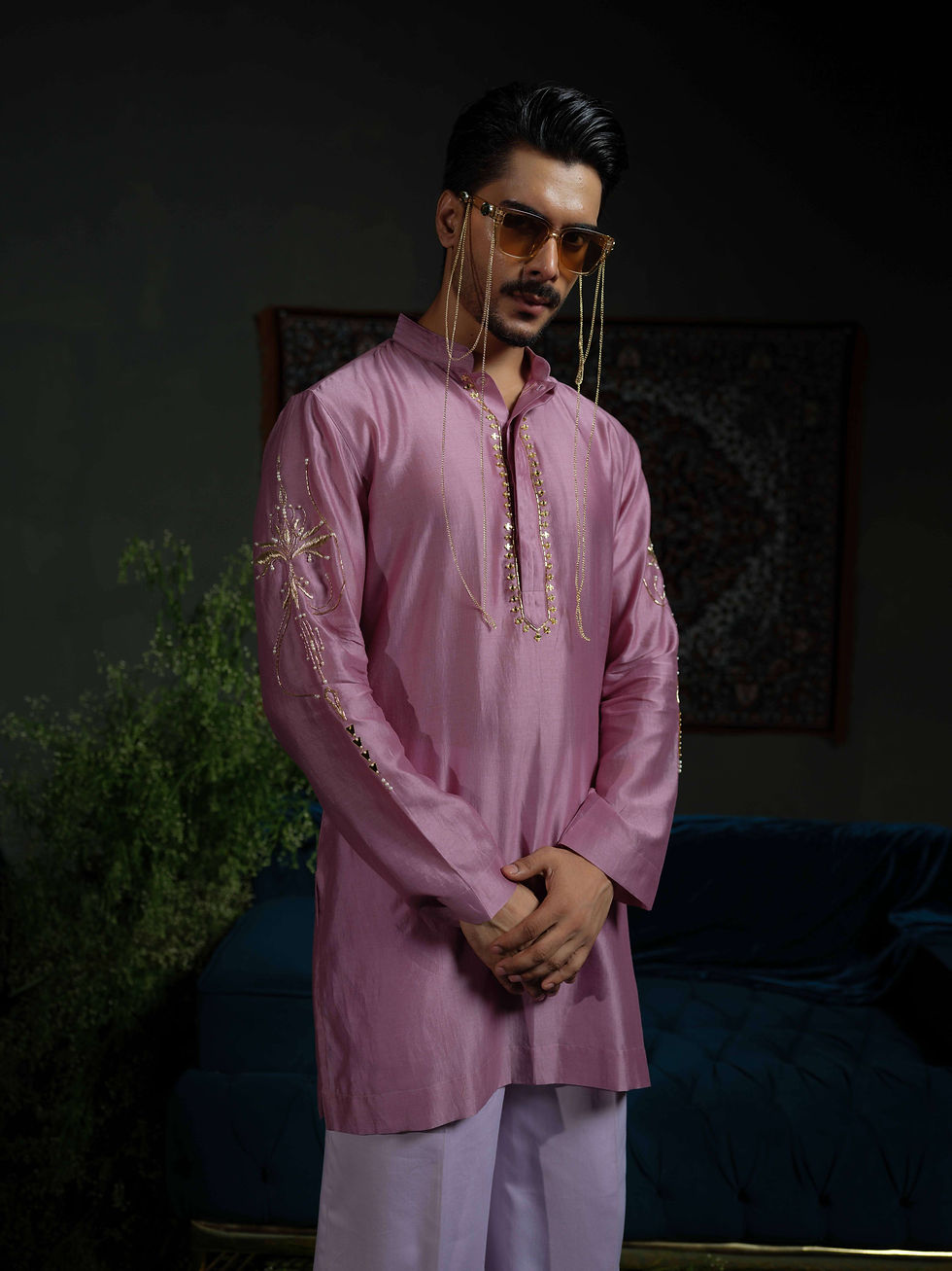 Thumbnail: Purple Petal Kurta Set