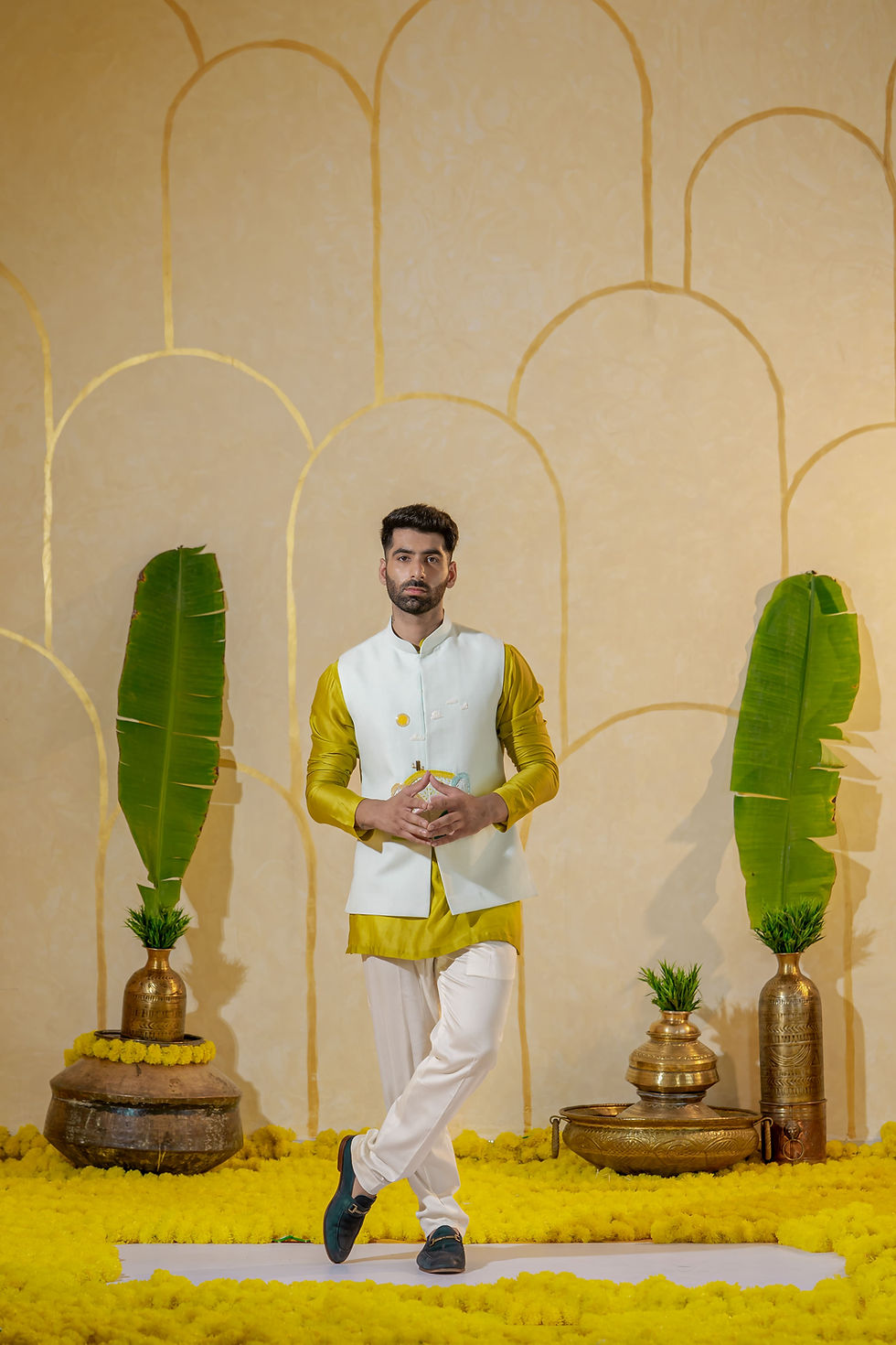 Thumbnail: Scenery Blue Bundi / Nehru Jacket Only
