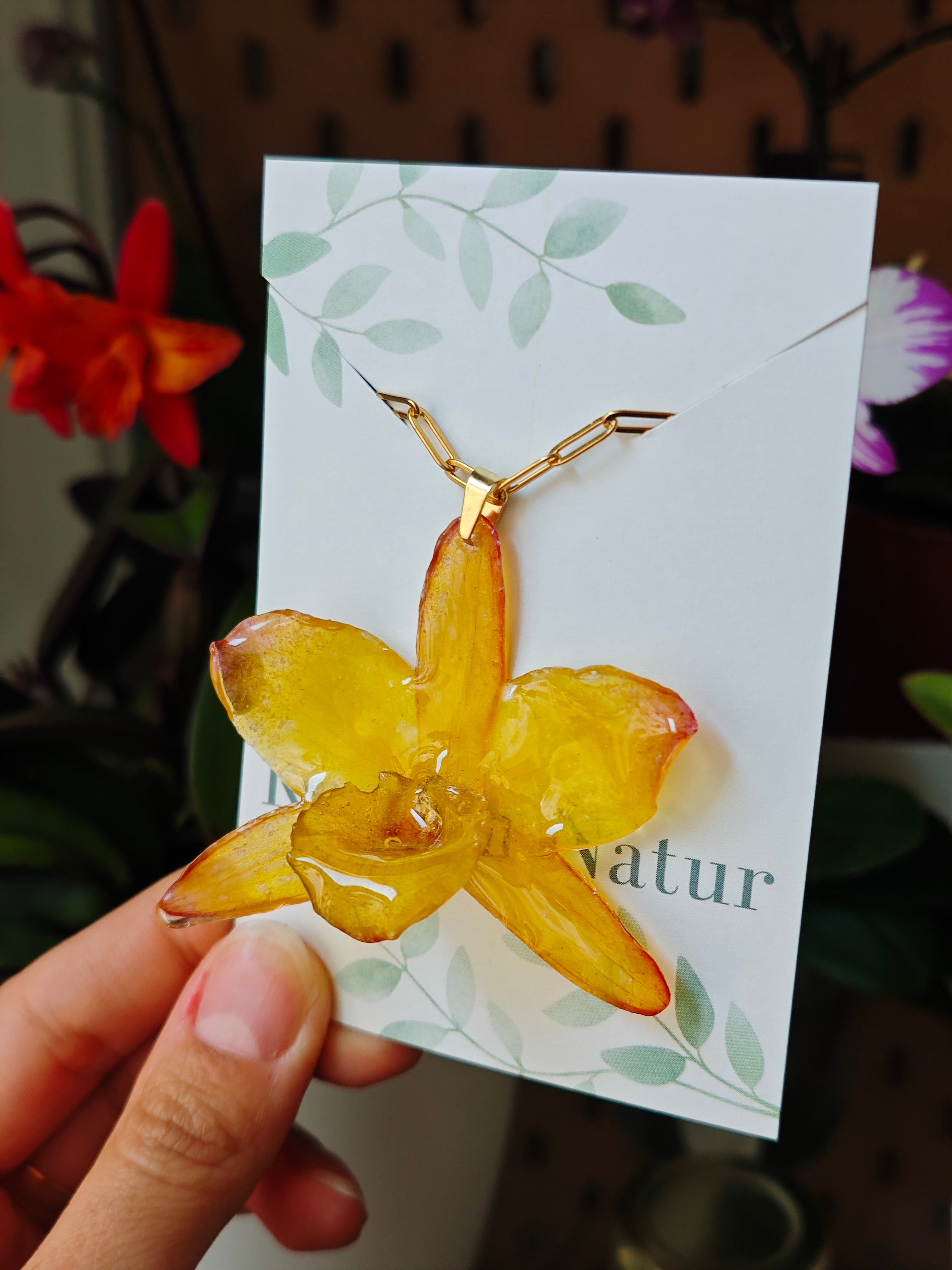 Dendrobium Nobile Orchid Necklace