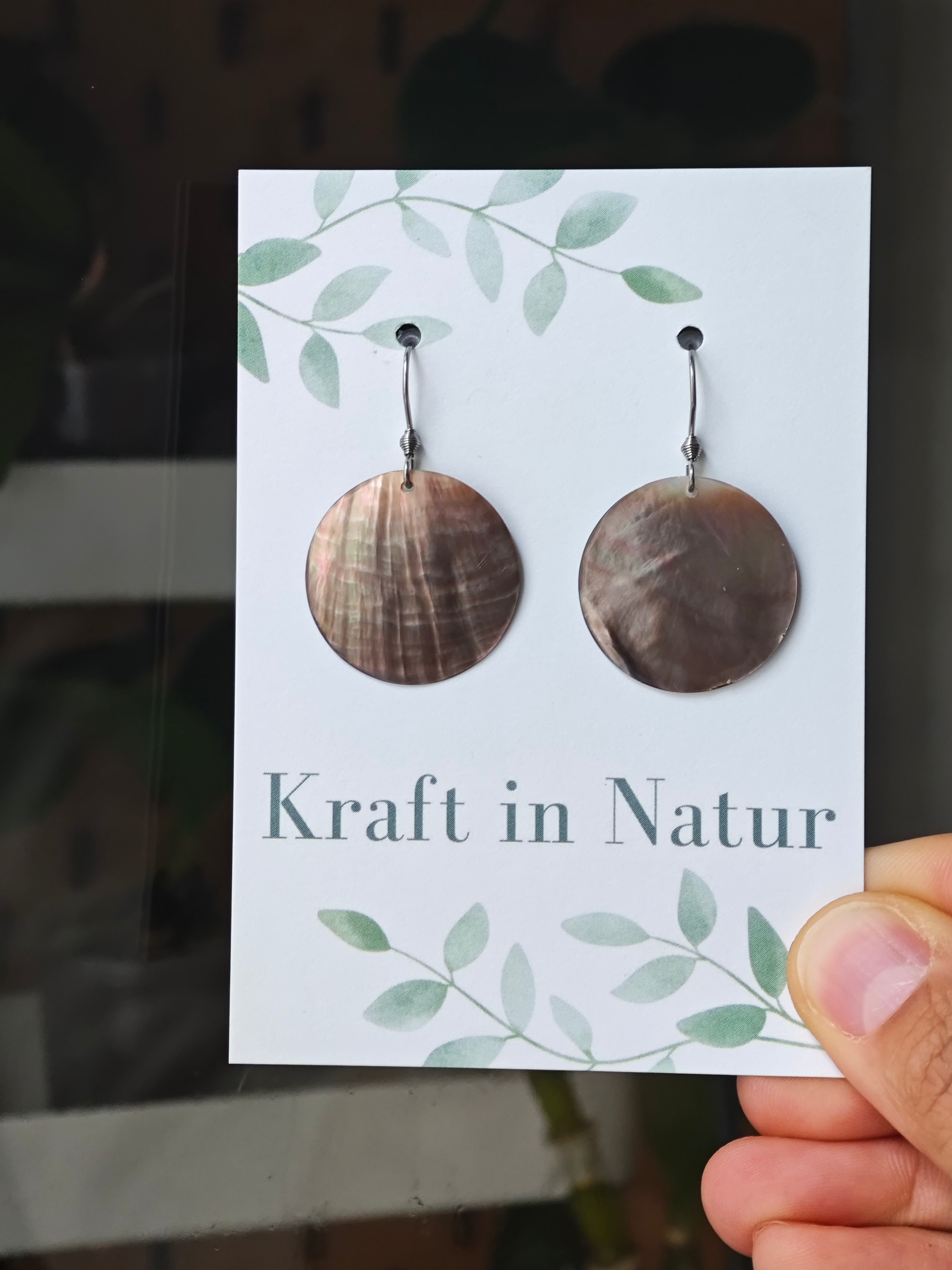 Coffee Shell Small Dangle Earrings