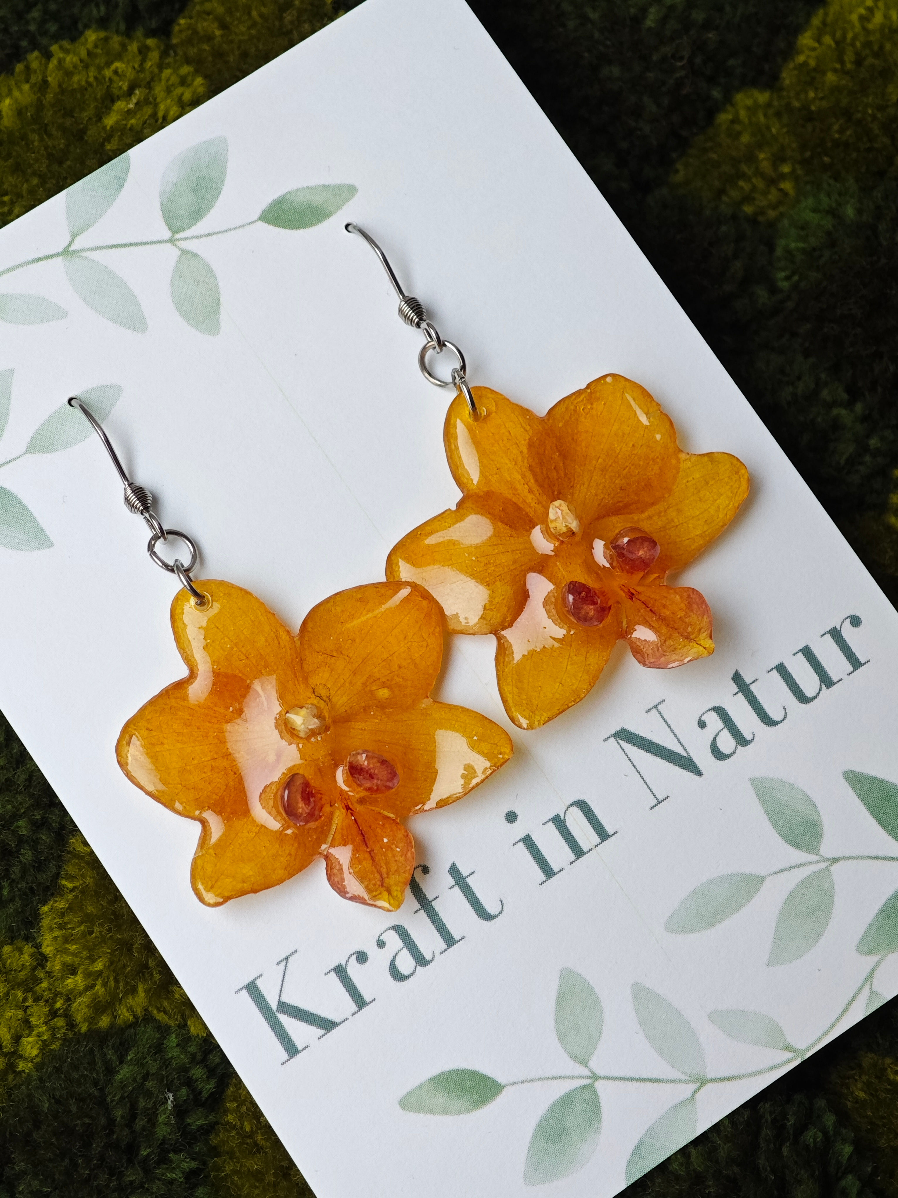Yellow Mini Phalaeopnosis Orchid Earrings