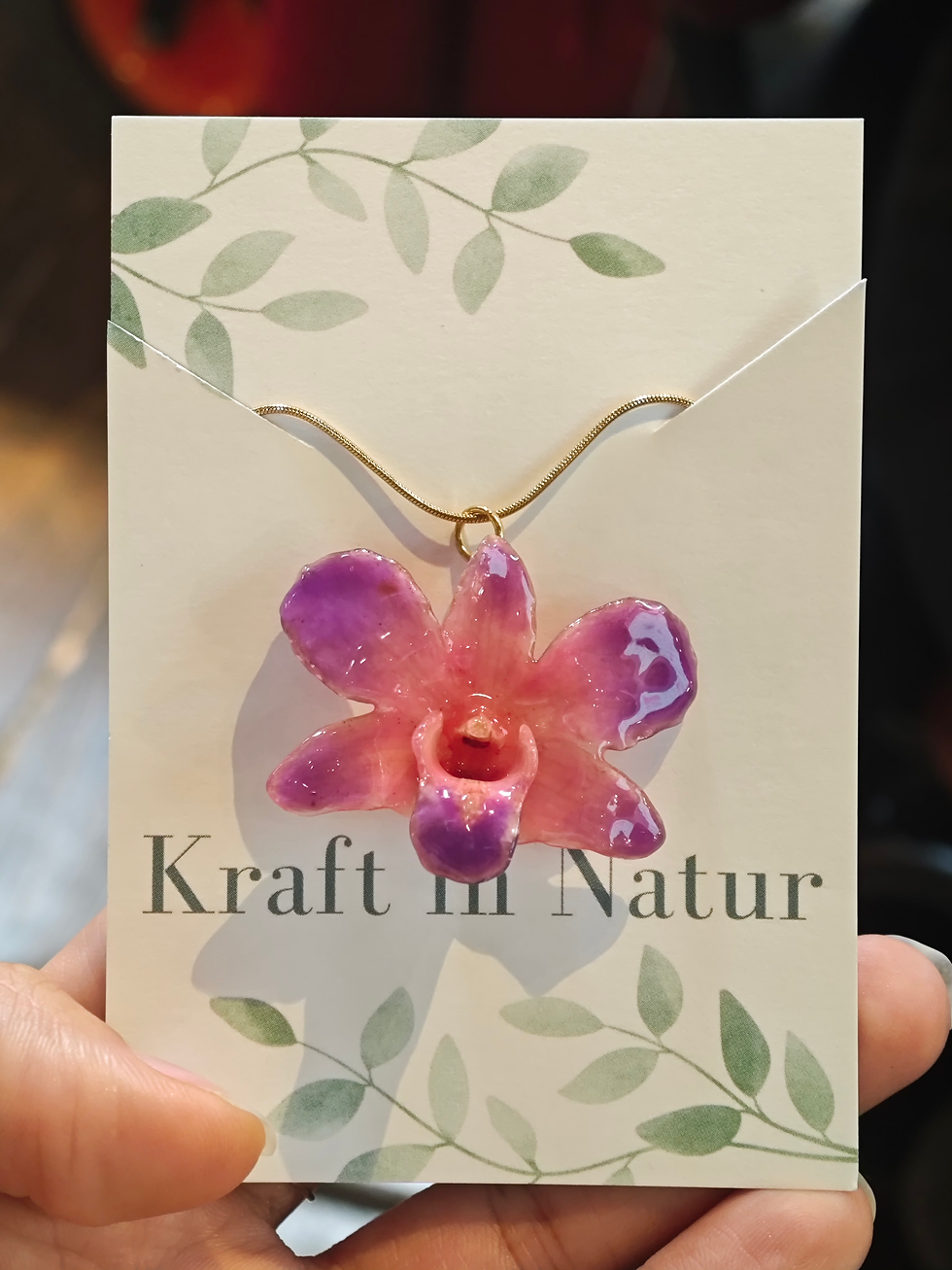 Dendrobium Nobile Orchid Necklace