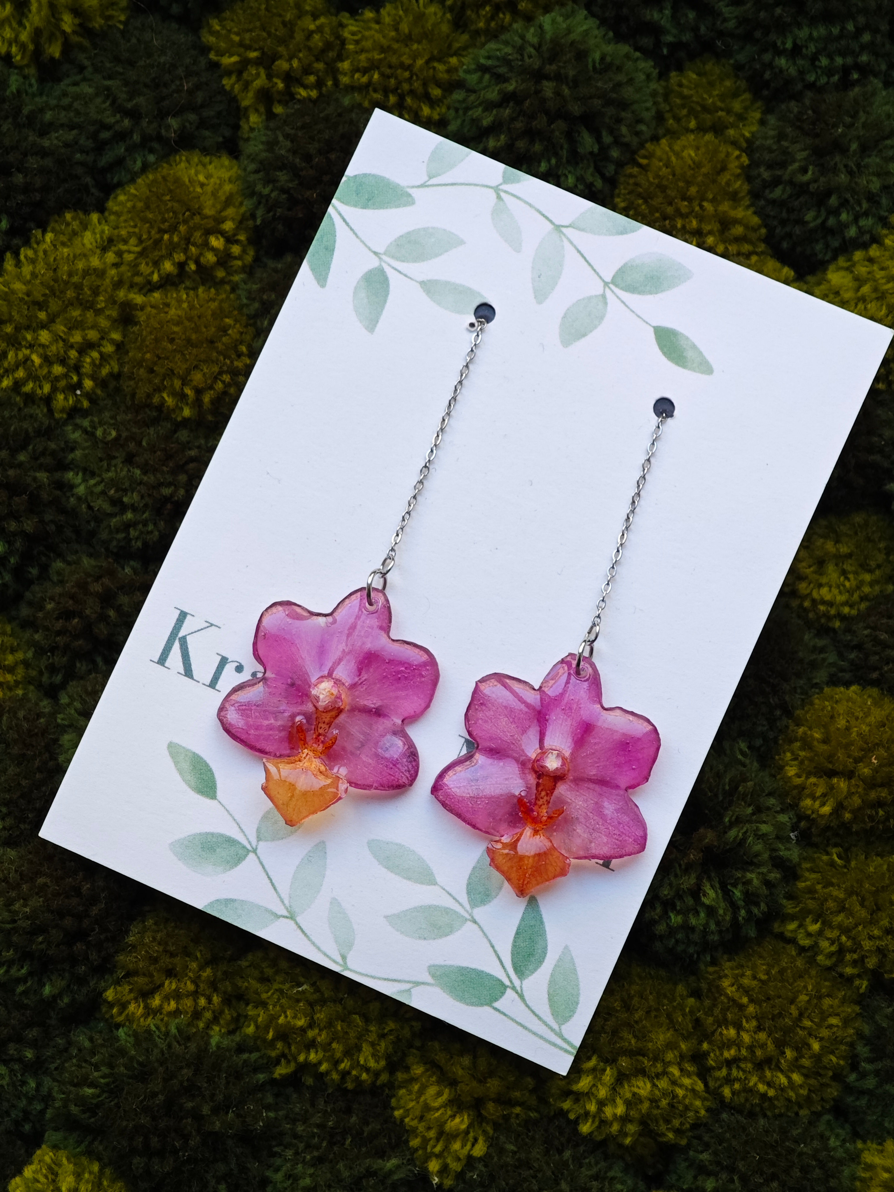 Mini Lila Phalaeopnosis Adjustable Earrings