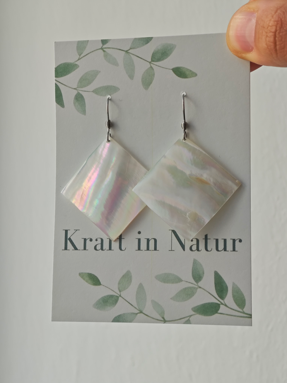 White Square Shells Dangle Earrings