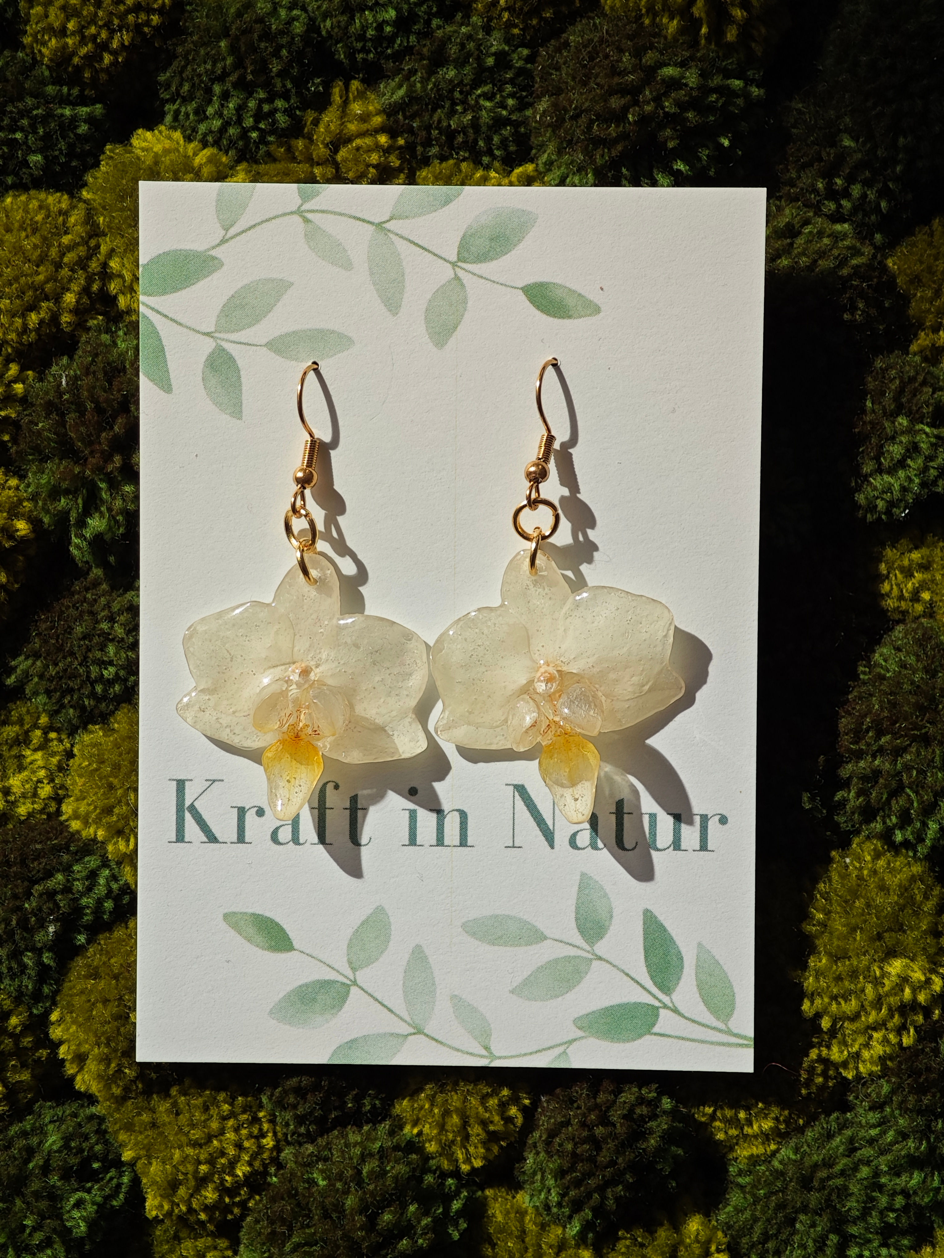 White Mini Phalaeopnosis Orchid Earrings