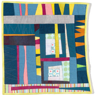 Phyllis Small, Stripes and Flowers, Cotton quilt, 12x14