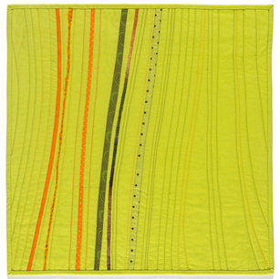 Phyllis Small, Green and Orange, Cotton quilt, 19x19