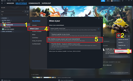 Désactiver màj auto Steam
