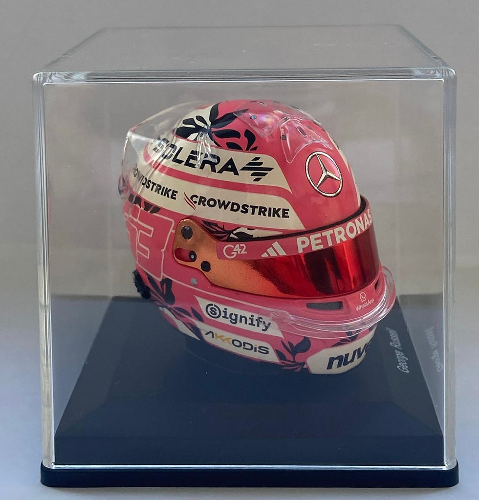 Miniature : Casque collection F1 1:5 Mercedes George Russell 2025 Spécial Miami